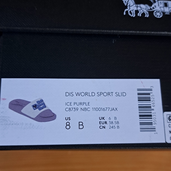 New COACH Disney World Sport Slide 50th Anniversary Size 8B Ice Purple - Picture 5 of 9